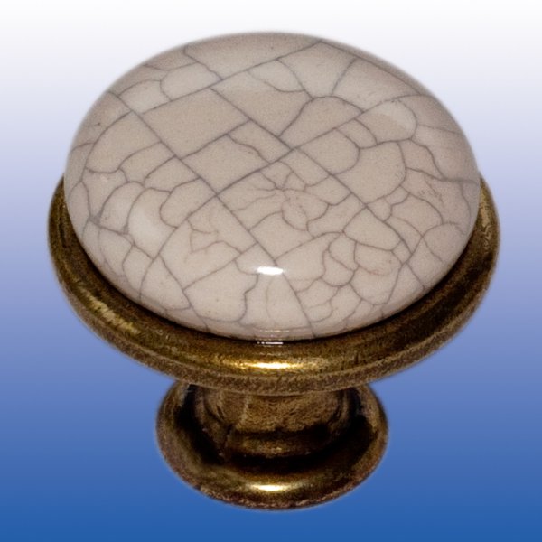 Ручка кнопка керамика (белый мрамор)